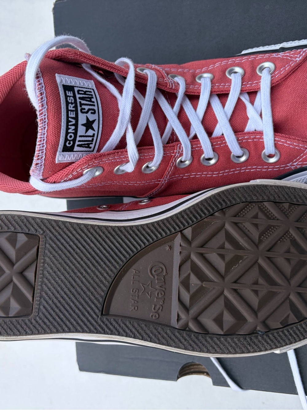 Converse High Top Sneakers - Coral Pink Canvas - Picture 4 of 5